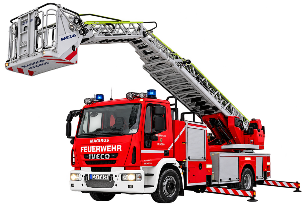 Drehleiterfahrzeug der Feuerwehr